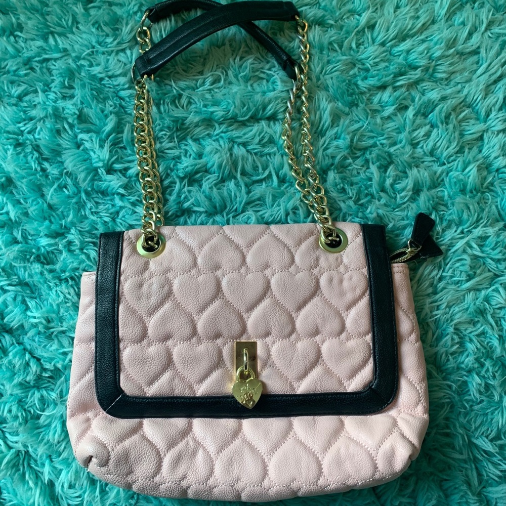 Pink vinyl Betsey Johnson handbag